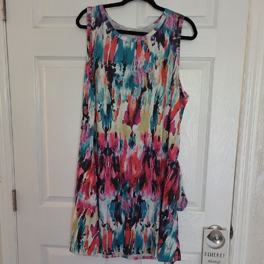 Colorful Sleeveless Midi Dress